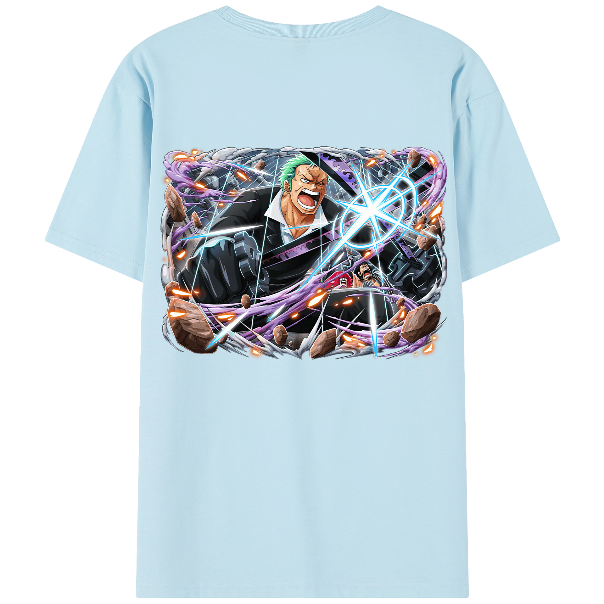 ワンピース ロロノア・ゾロ ONE PIECE Roronoa Zoro 綿100％半袖Tシャツ（背面プリント）
